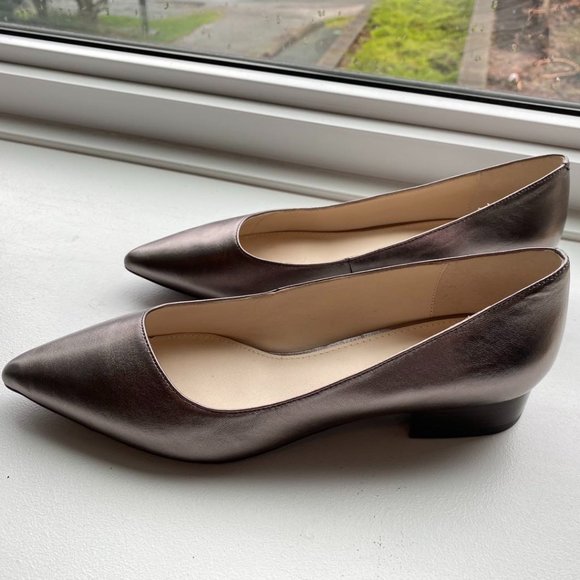 Cole Haan Pointy Flats with 1in Heal - Soft Metallic - Picture 2 of 6